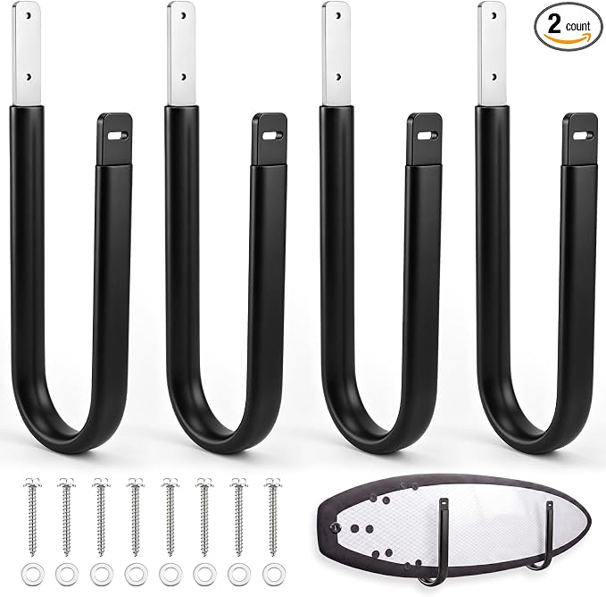 Wesiti Surfboard Shelf Wall Mount Rack Longboard Skateboard Snowboard Kayak Ski Hangers Traction Board Rack Wall Board Surfboard Mount Paddle Surf Storage Skateboard Snowboard Holder Kayak Racks