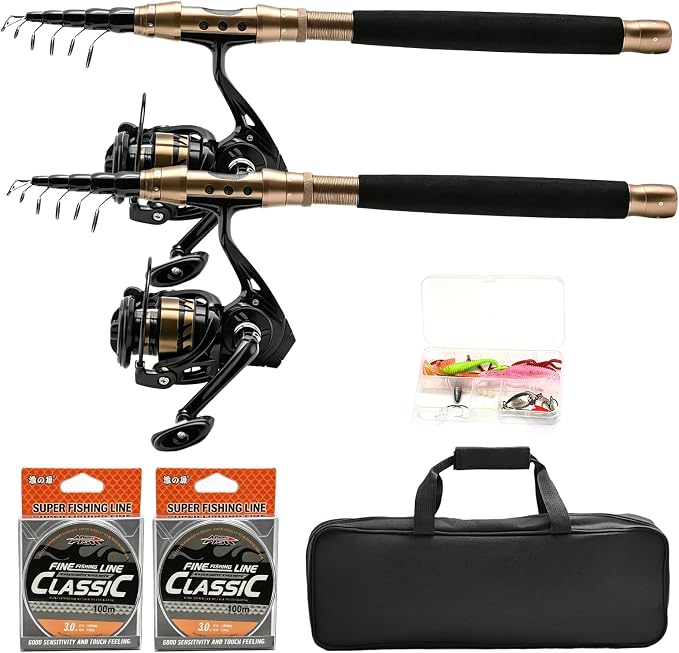 Fishing Rod and Reel Combo, Telescopic Carbon Fiber Fishing Poles