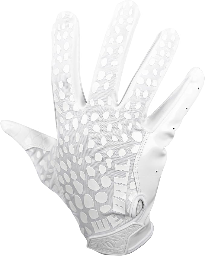 We Ball Sports Hypr-Grip Football Gloves, Men’s Sticky Silicone Palm Receiver Gloves