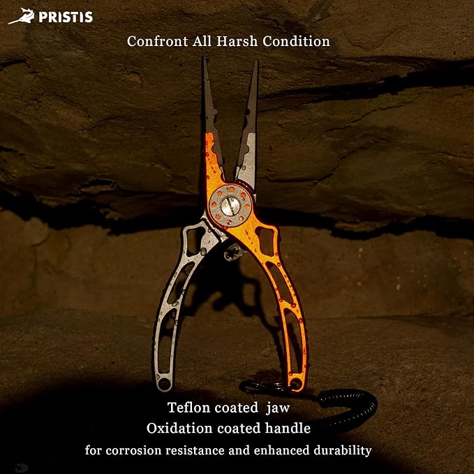 Pristis Utility Multi-Function Fishing Gear Combination, Fishing Plier & 39''/1m Rubber Coated Steelhead Landing Net for 20'' Net Depth, Nice Gift for Family