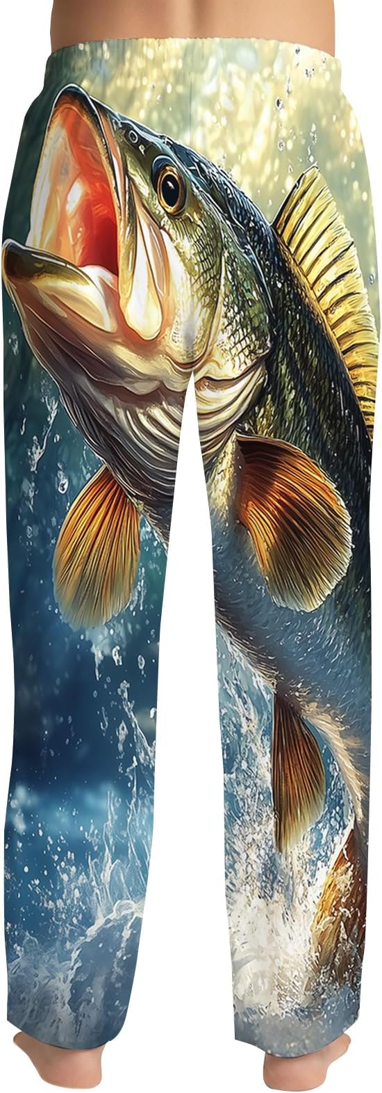 KOYI Fish Pajama Pants, Funny Fishing Print Lounge Pants, Cozy Unisex Sleepwear for Men Women, Novelty Pajama Bottoms