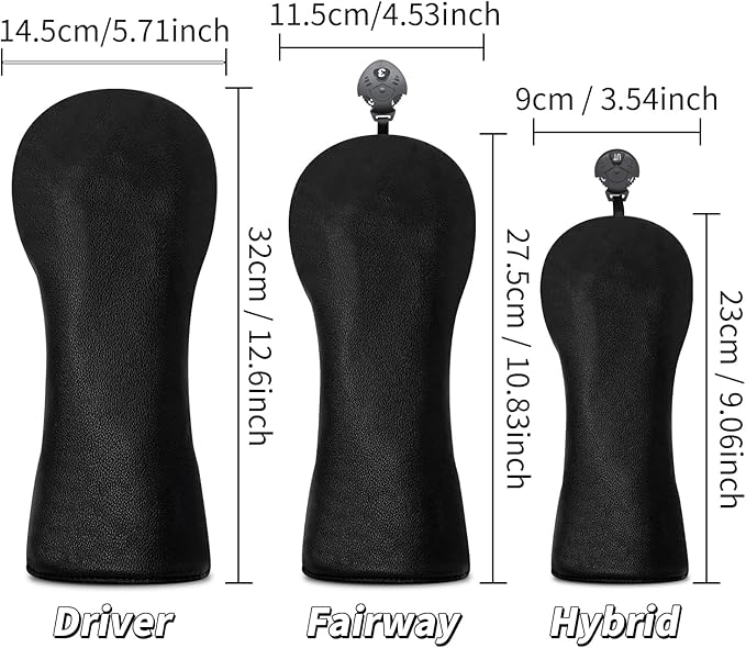 Golf Accessories Golf Club Covers for Driver, Fairway, Hybrids - Golf Driver Headcover/Golf Fairway Wood Head Cover/Hybrid Headcover for Men/Women Golfer