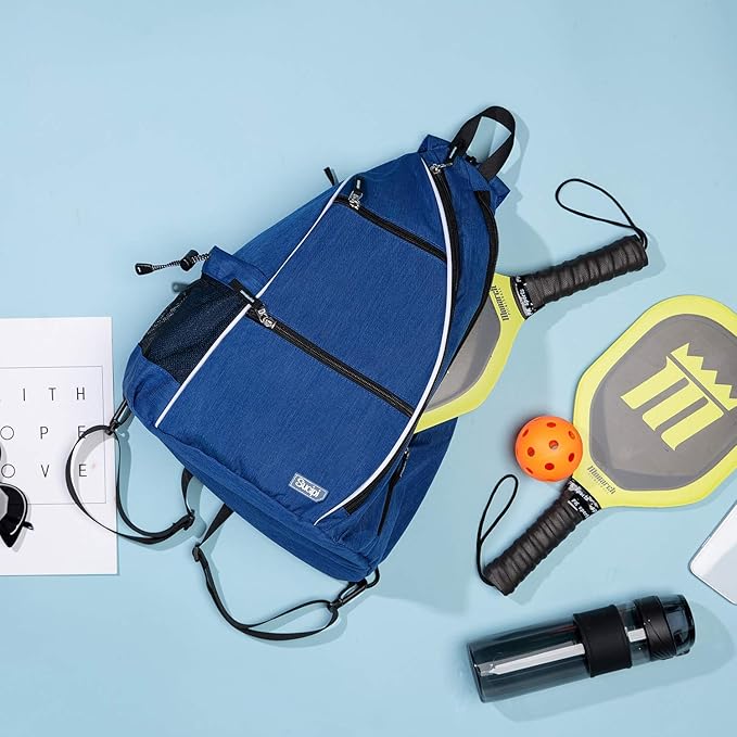 Sucipi Pickleball Bag - Men's & Women's Pickleball Backpack, Adjustable Sling Bag w/Fence Hook/Large Capacity/Safety Pocket
