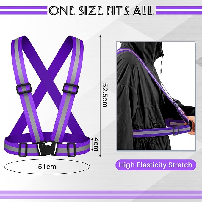 Hercicy Reflective Running Vest Reflective Running Shirt with Safety Straps High Visibility Construction Vest for Night Cycling Hiking Jogging Dog Walking