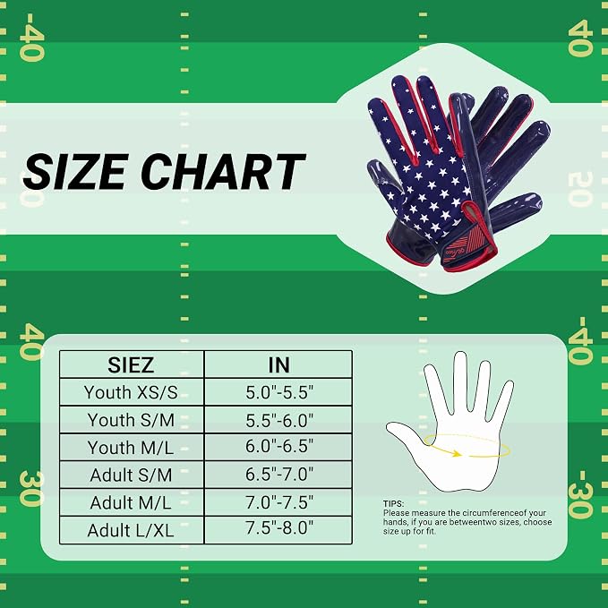 Football Gloves for Youth and Adult Men,Sticky Adhesive Palms Receiver Gloves,Grip Boost Flag Football Accessories Gifts for Family and Friends