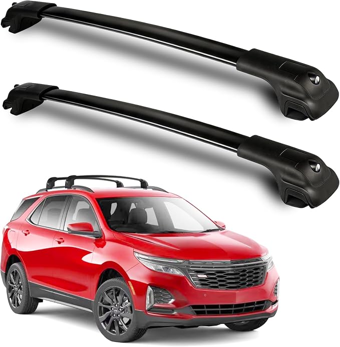 Roof Rack Cross Bars Fit for 2018-2024 Chevy Equinox/GMC Terrain, 260lbs Heavy Duty Lockable Aluminum Roof Rails, Wide-Grip Crossbars for Cargo, Kayak, Luggage - No Drilling