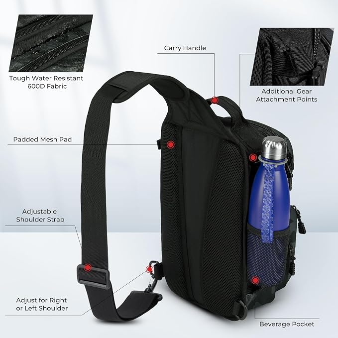 KastKing BlowBak Tactical Sling Tackle Bag-Lightweight Fishing Backpack Storge Fishing Gear and Equipment,Gift for Men