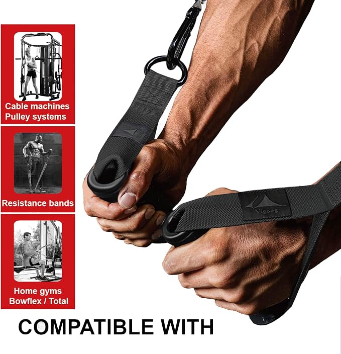 Heavy Duty Gym Workout Handles Attachment for Cable Machine,Resistance Band,Pulley System Home Exercise Equipment, Comfortable and Stronger Grip