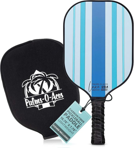 Palms-O-Aces Carbon Fiber Pickleball Paddle – USAPA Approved 16mm T700 Graphite Paddle with Textured Spin Surface | Lightweight Carbon Fiber Pickleball Paddles & Racket | Includes Paddle Cover
