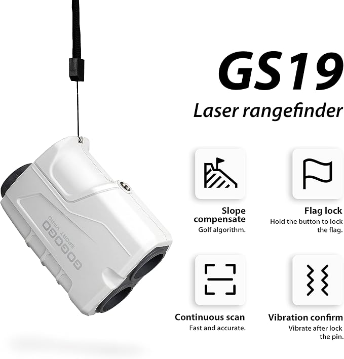 Gogogo Sport Vpro Golf Rangefinder 900 Yards Slope Laser Range Finder with Pinsensor & Flag-Lock, 6X Magnification, Pulse Tech