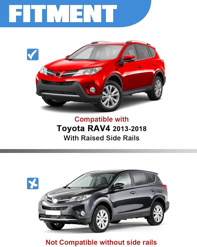 FengYu Roof Racks Cross Bars Compatible with Toyota RAV4 2013-2018 with Side Rails, Aluminum Crossbars Luggage Rack Rooftop Cargo Snowboard ski Luggage car Bike Carrier