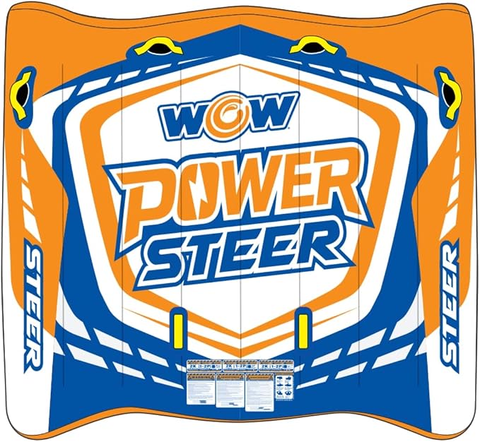 WOW Sports Power Steer Towable Tube - 1-2 Person - 340 lb Capacity - Steerable - For Boating - Youth & Adults