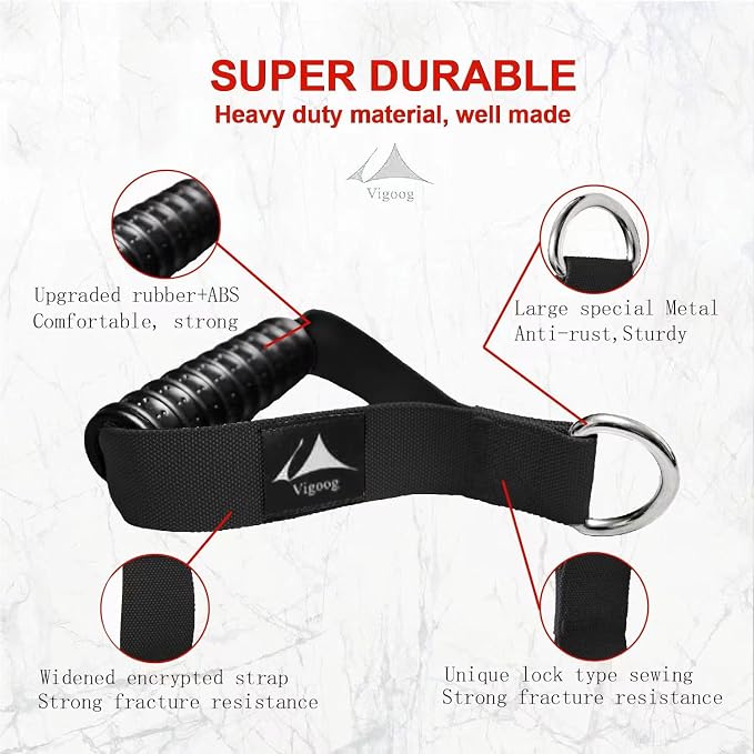 Heavy Duty Gym Workout Handles Attachment for Cable Machine,Resistance Band,Pulley System Home Exercise Equipment, Comfortable and Stronger Grip