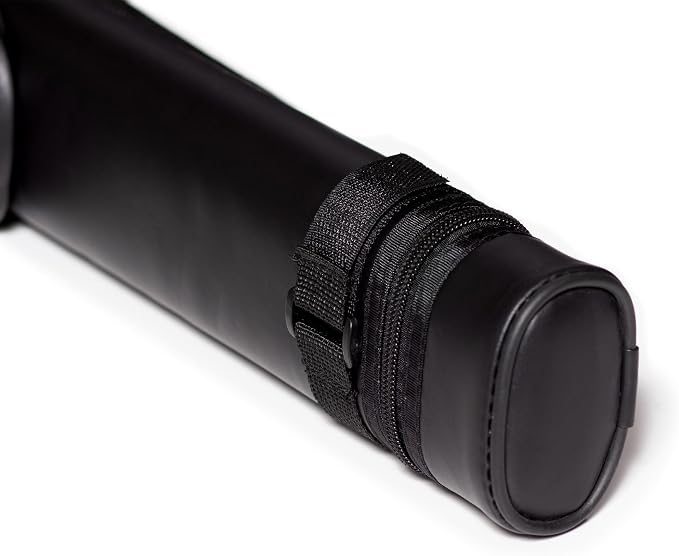 McDermott 1x1 Hard Oval Vinyl Pool/Billiard Cue Case - Black w/Clover