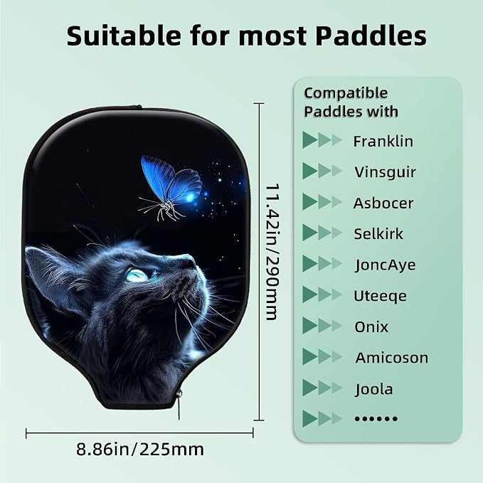 Pickleball Paddle Cover- Premium Water-Resistant Racket Sleeves with Reinforced Zippers, Universal Fit for USAPA Standard Paddles, Extra Padding Protection 6