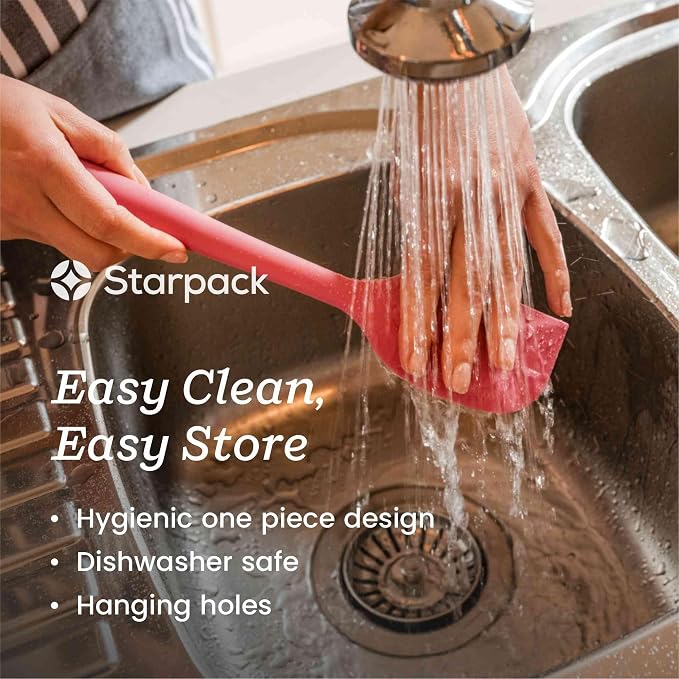 Starpack 'Scrape & Stir' Silicone Spatula Set (2 Pcs) - Heat Resistant Spatulas Set 600°F - Food Grade Kitchen Spatulas - LFGB Grade Nonstick Baking and Cooking Rubber Spatula Set