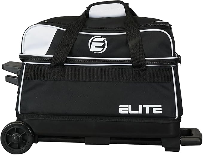 ELITE Basic Bowling Bag Double (2) Ball Roller with Rolling Wheels