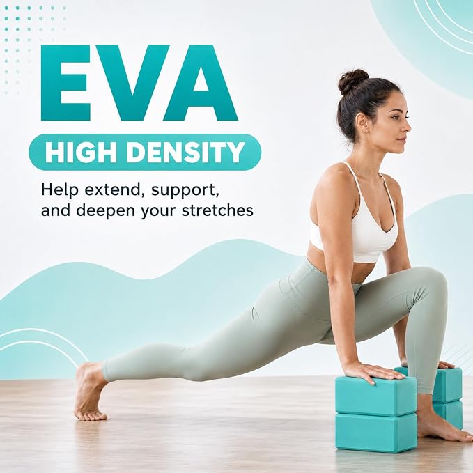 Wettarn 6 Pack Yoga Blocks 9 x 6 x 4 Inch EVA Foam Lightweight Non Slip Yoga Props for Pilates Stretching Meditation