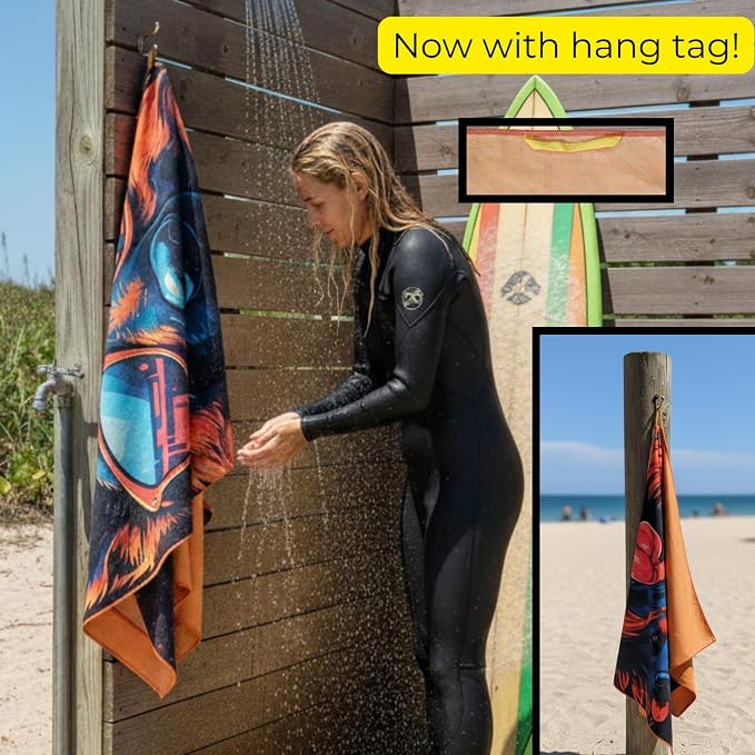 Microfiber Funny German Shepherd in Sunglasses Colorful Beach Towel for Women, Girls, Kids, Boys, Men, Plush Beach Towel, Absorbent Pool Towel Super Soft, Oversized 31x62 Inches