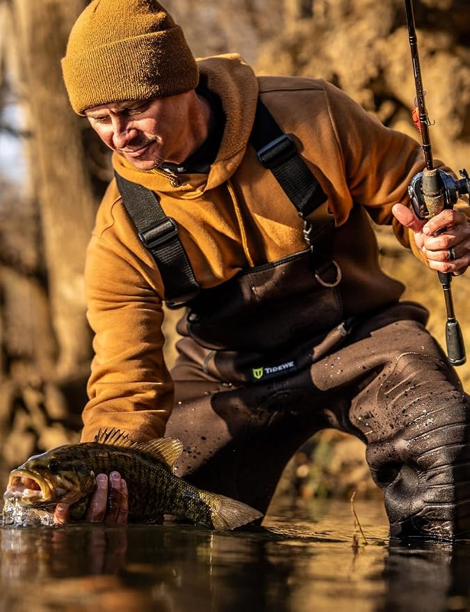 TIDEWE Neoprene Chest Waders for Men, Waterproof Bootfoot for Hunting | Warm Waterproof Slip-Resistant Men's Bootfoot Fishing Waders for Hunting & Wetland Work