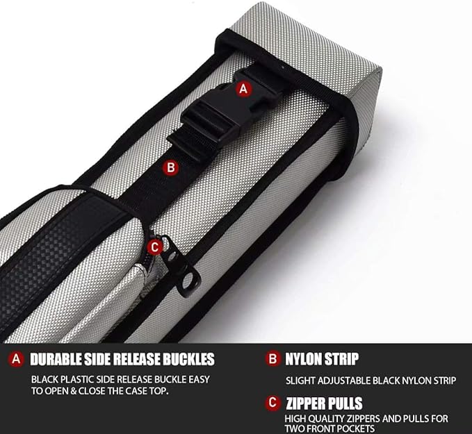 Collapsar 2X2 Pool Cue Hard Case Nylon/Leatherette Billiard Sitck Carrying Cases