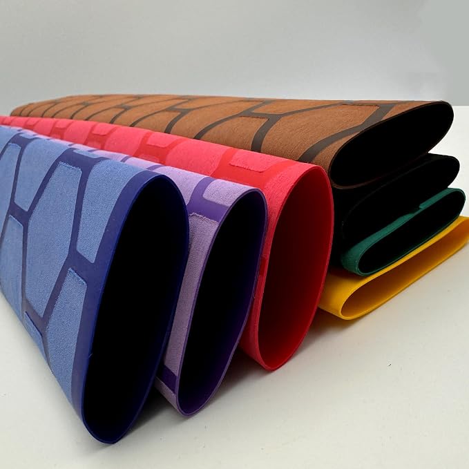 Hex Pattern Handle Heat Shrink for Fishing Rod, Table Tennis Paddle - Sleek, Multiple Colors (30mm Dia. x 1.6m Long, Brown)