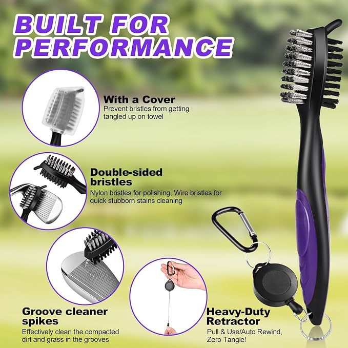 15 Pcs Golf Accessories Kit, Includes Cleaner Brush Towel Tees Golf Ball Bag with Hook Divot Tool with Ball Marker, Golf Essentials Kit for Women Man Gifts