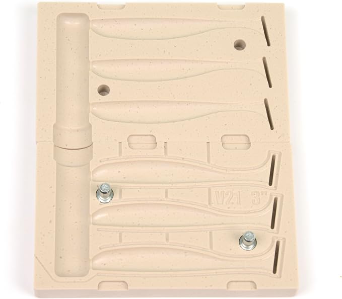 FatFish V21-3C Bait Mold Soft Plastiс Lure Making Injection Mold for Do-It Fishing Lures 3"