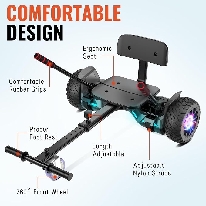 CBD Scooter with Corlorful LED Lights,6.5" Wheels, Dual 300W Motor Scooter for Kids Girls Boys Adults, All Ages