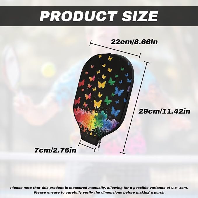 Pickleball Paddle Covers, Fits Standard Pickleball Racquets, Durable Zippered Paddle Cover Universal 8.6 x 11.4Inch