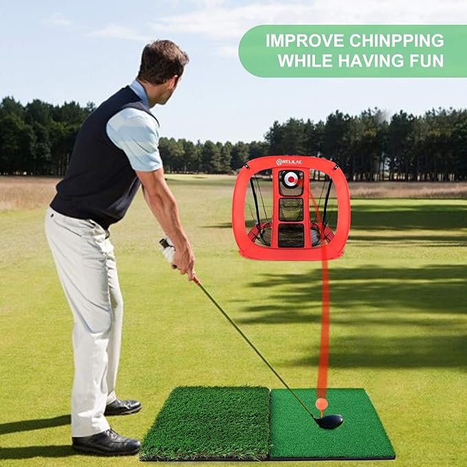 RELILAC Pop Up Golf Chipping Net - Indoor/Outdoor Golfing Target Accessories for Backyard Accuracy and Swing Practice - Gifts for Men, Dad, Husband, Women, Kid, Golfers