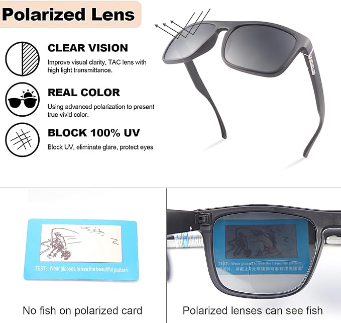 YIMI Polarized Bifocal Reading Glasses UV Protection Outdoor Sun Readers Computer Anti Blue Light Glare Glasses for Men Women