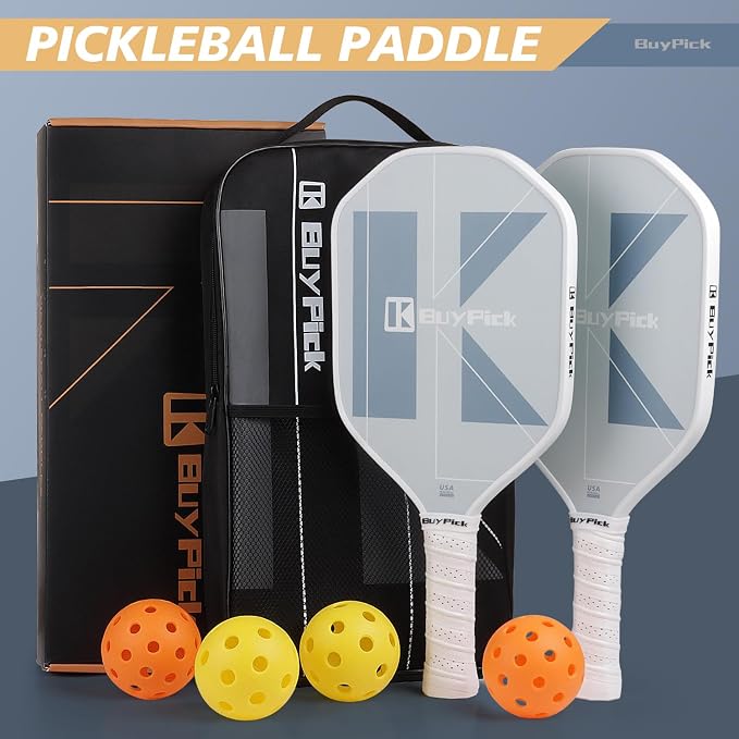 Pickleball Paddle, USAPA Approved, Lightweight & Wide, Carbon Fiber Surface, 16mm Thick, Anti-Slip Grip, Gift for Men