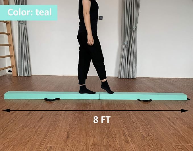 MARFULA 6 FT / 8 FT / 9 FT Folding Gymnastics Beam Foam Balance Floor Beam - Extra Firm - Suede Cover - Anti Slip Bottom with Carry Bag for Kids/Adults Home Use