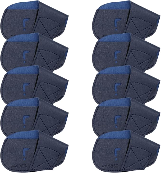 I Golf Iron Headcovers 10pcs PU Fit Both Right-Handed Clubs Golf Club Protector for Titleist Callaway Ping Taylormade Fit More Brands Golf Iron.