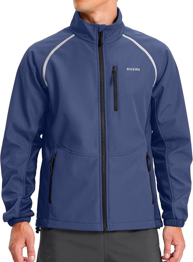 Bikewa Men's Winter Cycling Jackets Thermal Warm Water Resistant Bike Running Windproof Jacket