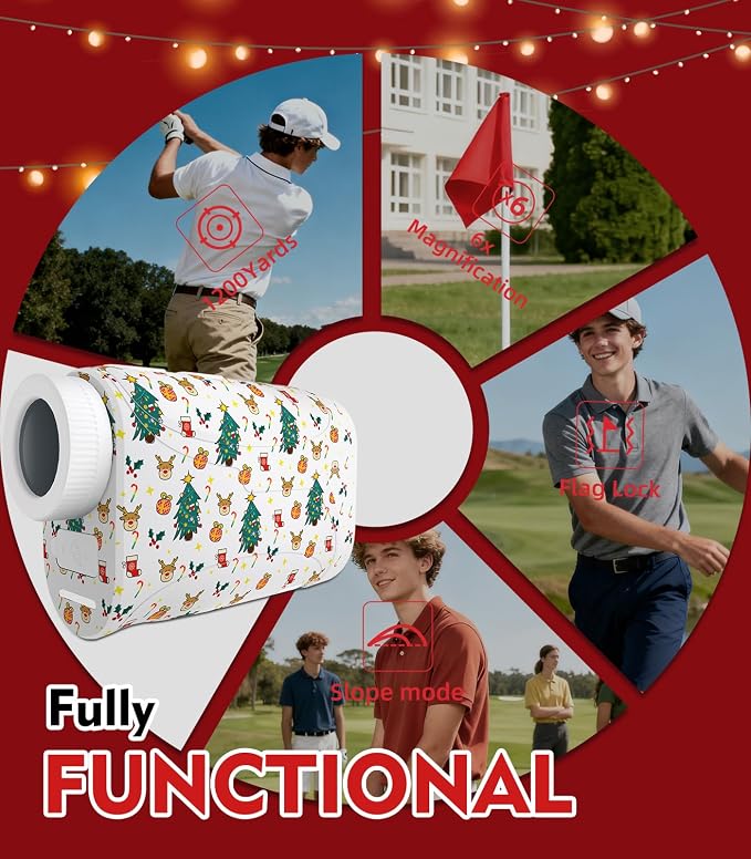 Range Finder Golf Rangefinder with Slope, 1200 Yards Golf Range Finder, 6X Magnification, Flag Locking Vibration, Must Accessories for Golfer