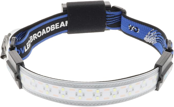 OPTIMAL VENTURES LITEBAND Flex LED Headlamp, 300 Lumens, 210° Wide Beam, Lightweight Low-Profile Fit, IPX2 Weather Resistant, Blue