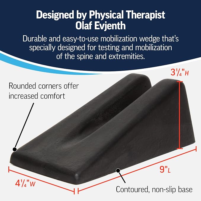 OPTP Original Norsk Mobilization Wedge - Physical Therapy Wedge for Testing, Mobilization and Manipulation of the Spine - Use in Clinic or at Home