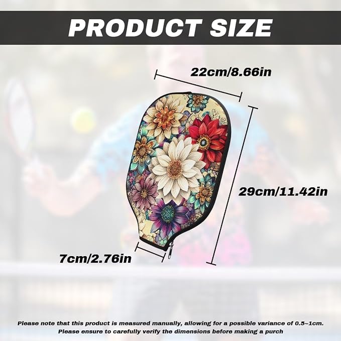 Pickleball Paddle Covers, Fits Standard Pickleball Racquets, Durable Zippered Paddle Cover Universal 8.6 x 11.4Inch
