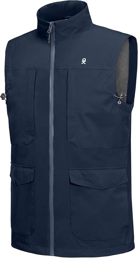 Little Donkey Andy Men's Lightweight Quick Dry Vest Windproof Sleeveless Jacket with 11 Pockets for Travel Fishing Hiking