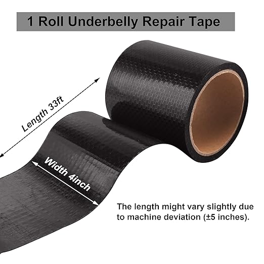 PlusRoc RV Underbelly Material RV Underbelly Tape Waterproof Flex Belly Tape with Permanent Sealing Adhesive for Mobile Home, Camper Travel Trailer, Tear Repair Patch(4'' x 33')