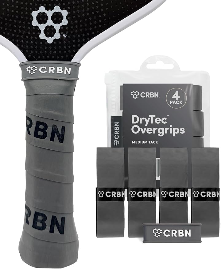 CRBN Pickleball - Drytec™ Overgrips - Pickleball Paddle Grip Tape - Absorbs Shock & Moisture - 4 Pack