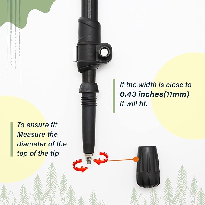 TREKOLOGY 2 pc Trekking Hiking Poles / 6 pc Replacement Rubber Tips-Collapsible Trekking Poles Nordic Hiking Pole Cork Grip. Lightweight Aluminum 7075,Adjustable Quick Flip-Lock, Folding Walking Stick