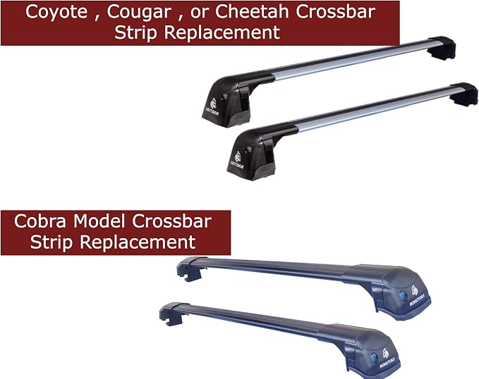 ROKIOTOEX Roof Rack Crossbars Noise Reduction Rubber Strips - Only Fits T-Slot top Width 10~11 mm - 2 Black Striped Strips |107cm or 42" Length - Cross Bar Wind-Noise Reduction Sealing Replacement