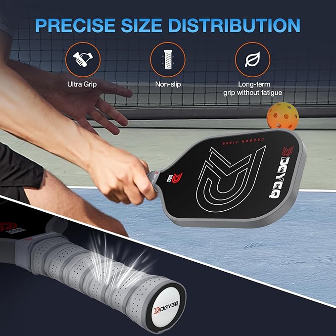 DGYGQ Pickleball Paddles with Polypropylene Honeycomb Core, T700SC Power Carbon Fiber Pickleball Paddle, Increased Power for Ultimate Spin & Consistency