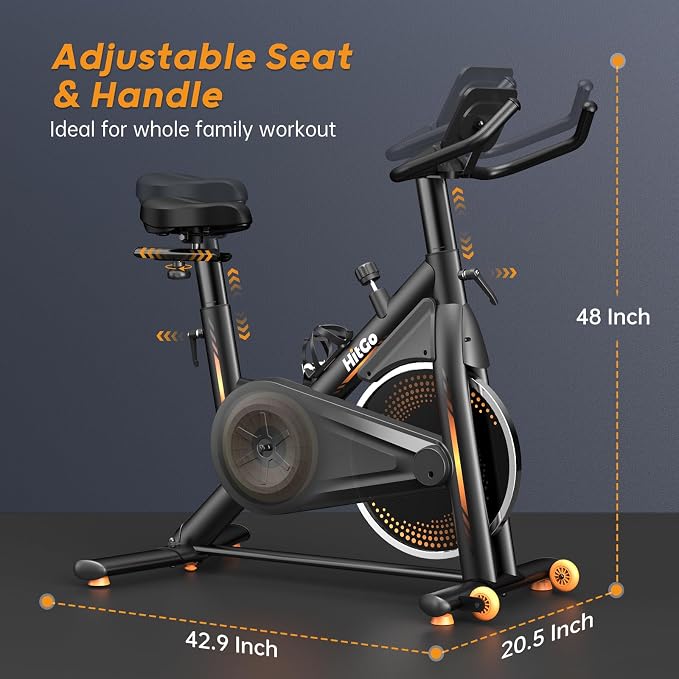 HitGo Office Exercise Bike Desk Chair,330 lbs Heavy Duty Under Desk Bike with 9-Level Height Adjustable Seat 24.4"-33.8",8-Level Resistance & Rolling Wheels,Quiet Fitness Chair for Home Office