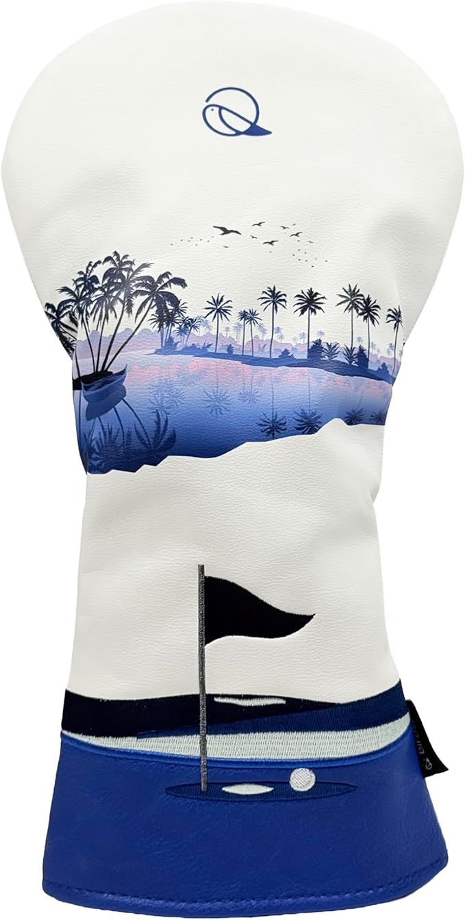 Golf Driver Headcover birdskie Premium Leather Head Cover. Digitally Printed and Embroidered Design. Head Cover for Your Driver by birdskie.