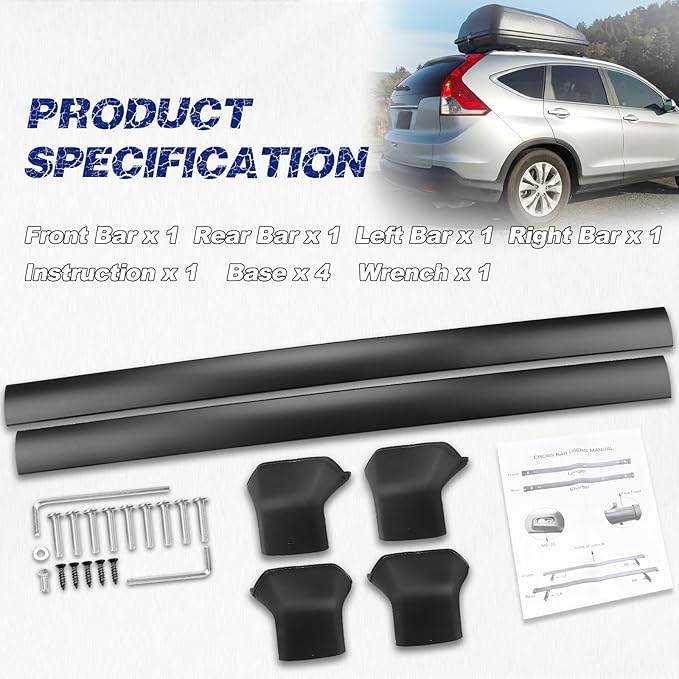 Roof Rack Cross Bars Luggage Carrier Compatible with Honda CRV 2012-2016, Maximum Load 200 lbs/90 kg, Suitable for roof Bags, roof Boxes, Bike Carriers, and Much More.
