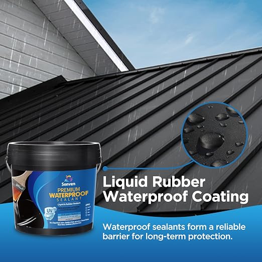 Waterproof Sealant Black Waterproof Coating 35oz Leak Repair Coating for Flat, Metal, Roofs, Foundations, Gutters, Indoor & Outdoor Walls, Bathroom, Kitchen, Garden Leak Liquid Sealant
